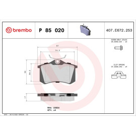 Brembo Bremsbeläge Bremklötze HA für Citroen Berlingo C3 C4 Peugeot 207 P85020