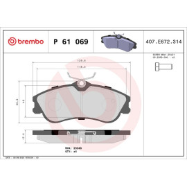 Brembo Bremsklötze Bremsbeläge vorne für Citroen Berlingo Xsara Peugeot P61069