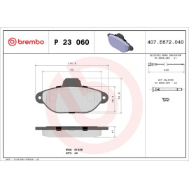 Brembo Bremsklötze Bremsbeläge mit Warnkontakt vorne für Fiat Punto Ford P23060