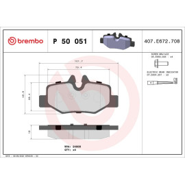 Original Brembo Bremsklötze Bremsbeläge hinten Mercedes Viano Vito W639 P50051