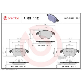 Brembo Bremsklötze Bremsbeläge Bremse vorne für Audi Q3 8U PR-1LJ P85112