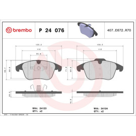 Brembo Bremsklötze Bremsbeläge vorne für Ford Galax Mondeo IV V S-Max Volvo