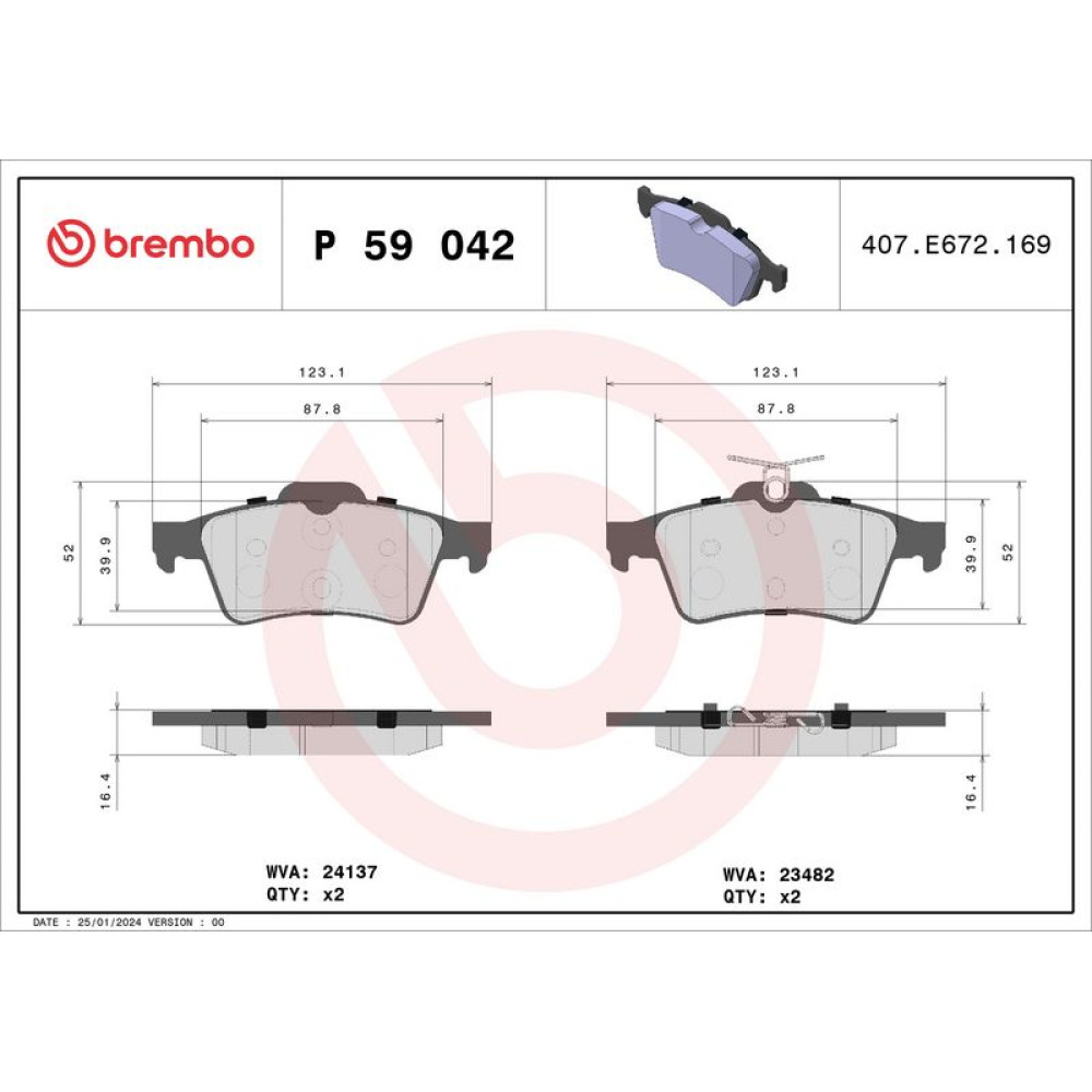 Brembo Bremsklötze Bremsbeläge hinten für Ford C-Max Opel Singum Vectra C P59042
