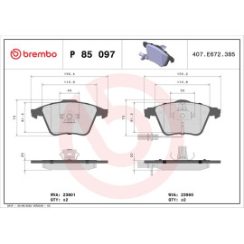 Original Brembo Bremsklötze Bremsbeläge vorne Audi A4 B6 A6 C6 PR-1LG 1LD P85097