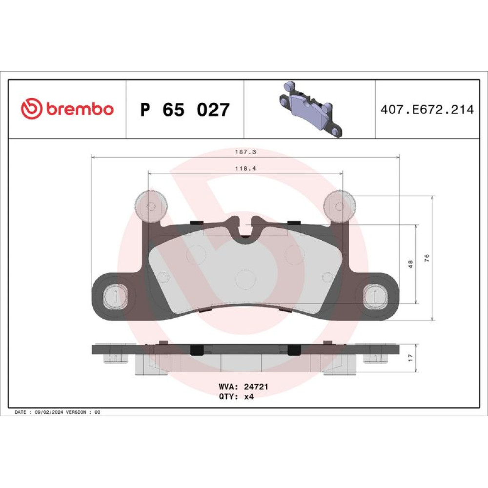 Brembo Bremsklötze Bremsbeläge hinten für Porsche Cayenne VW Touareg P65027