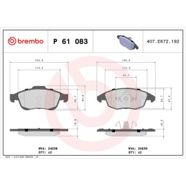 Brembo Bremsklötze Bremsbeläge vorne für Citroen Berlingo C4 DS4 Peugeot Partner