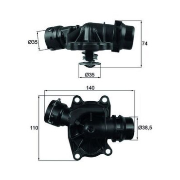 Behr Mahle TI23388 Thermostat für BMW E46 330d E39 525-530d E38 730d X5 E53 3.0d
